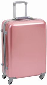 img 4 attached to Чемодан на колесах дорожный средний багаж для путешествий для девочек m TEVIN размер М 64 см 62 л легкий 3.2 кг прочный поликарбонат Розовый