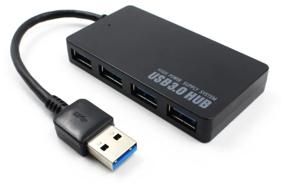 img 3 attached to 🖥️ 4-Port USB 3.0 Hub - Black