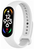 silicone strap for xiaomi mi band 7 fitness bracelet white logo