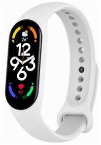 img 4 attached to Silicone Strap for Xiaomi Mi Band 7 Fitness Bracelet White