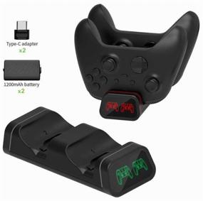 img 4 attached to Charging Station for Xbox Series S / X Controller Joystick 2 Batteries, DOBE Dual Charging Dock TYX-0625