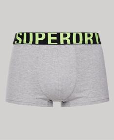 img 3 attached to Superdry TRUNK DUAL LOGO DOUBLE PACK Underwear, Gender Man, Color Charcoal/Grey Fluro, Size M