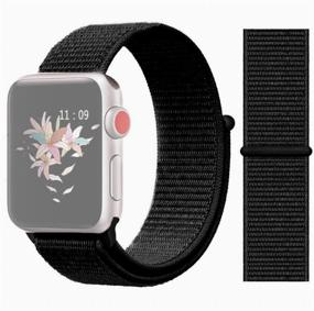 img 2 attached to InnoZone Nylon Strap for Apple Watch 1-6/SE 42/44mm - Black (APWTNY42-26)