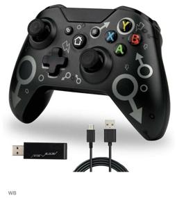 img 4 attached to Wireless Gamepad Matt Black with Mars Symbol for Xbox One/S/X, PS3 and PC