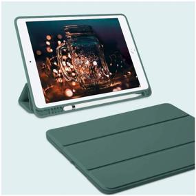 img 3 attached to Apple iPad Air 3 10.5" tablet case (2019) with stylus compartment, dark green