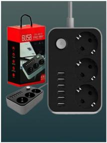 img 4 attached to Surge protector Wire tech 6 USB 3 sockets CX-U613 / USB 4.1A charging / Fast charging / Stabilizer / Surge protection