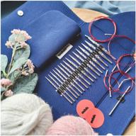 a set of short circular knitting needles with interchangeable fishing lines addiclick novel lace short tips useful gift! logo