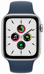 img 2 attached to ⌚️ Enhanced Smart Watch: Apple Watch SE 44mm Aluminum Case in Silver/Blue Pool Color