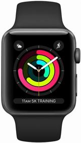 img 2 attached to Apple Watch Series 3 38mm Aluminium Case RU Smartwatch, Gray Space/Black