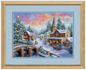 img 3 attached to Dimensions Embroidery kit Holiday Village 41 x 30 cm (08783)