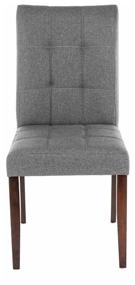 img 4 attached to 🪑 Woodville Madina Chair: Solid Wood with Grey Fabric - Dark Walnut Finish
