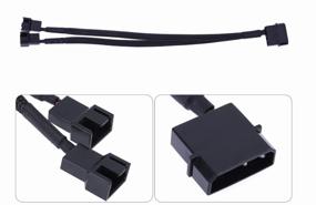 img 3 attached to Адаптер хаб разветвитель вентиляторов 27 см, MOLEX на 2 разъема 3/4 pin, для компьютера, в оплетке