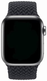 img 2 attached to Elastic Nylon Band for Apple Watch 38mm/40mm (Apple Watch) / Fabric Woven Mono Bracelet Size L (145mm), Black