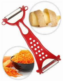 img 2 attached to 🔪 3-in-1 Vegetable Peeler, Cutter, and Shaped Knife for Efficient Kitchen Prep