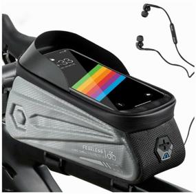 img 2 attached to West Biking Bike Waterproof Frame Mount Phone Bag with 7" Touch Screen Access, Gray