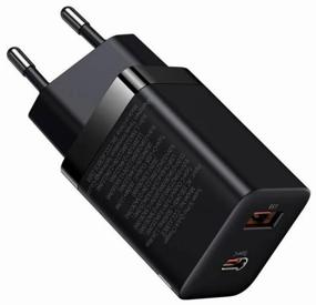 img 4 attached to Phone Charger 1 USB Type-C 3A Baseus Quick Charge 30W Black, USB Type C Wall Charger, 30W Fast Charging Adapter