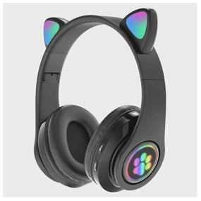 img 1 attached to Wireless headphones "Cat ears", glowing, CAT STN-28 (black)