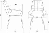 kitchen chair bureaucrat kf-6/lt21_2 sand, fabric, set of 2 pcs, with legs logo