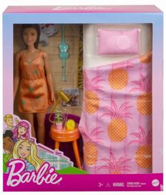 img 2 attached to Barbie doll In the bedroom with accessories GRG86 beige