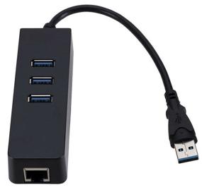 img 4 attached to 4-in-1 USB Hub/Hub Ethernet Network Adapter, 3 x USB 3.0 RJ45 LAN Adapter Internet 100Mbps