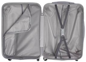 img 4 attached to TEVIN suitcase, ABS plastic, support feet on the side, waterproof, wear-resistant, 52 l, size S+, brown
