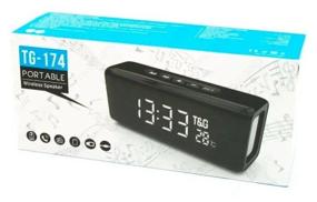 img 2 attached to 🔊 TG Portable Speaker with Clock, Alarm Clock, Bluetooth, USB, MicroSD - Compatible with iPod, iPhone, Android - Black