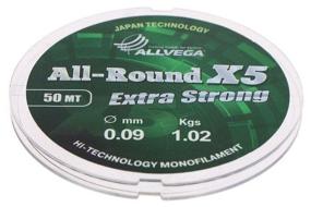 img 1 attached to Monofilament fishing line ALLVEGA ALL-ROUND X5 d=0.09 mm, 50 m, 1.02 kg, transparent, 1 pc.