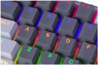 игровая клавиатура механическая redragon fizz радужная тихая, серо-белая логотип