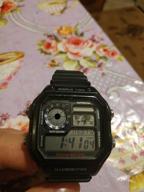 img 1 attached to Casio Men's AE1200WHB-1BV Black Resin Watch with Long-Lasting Ten-Year Battery review by Agata Krupa ᠌