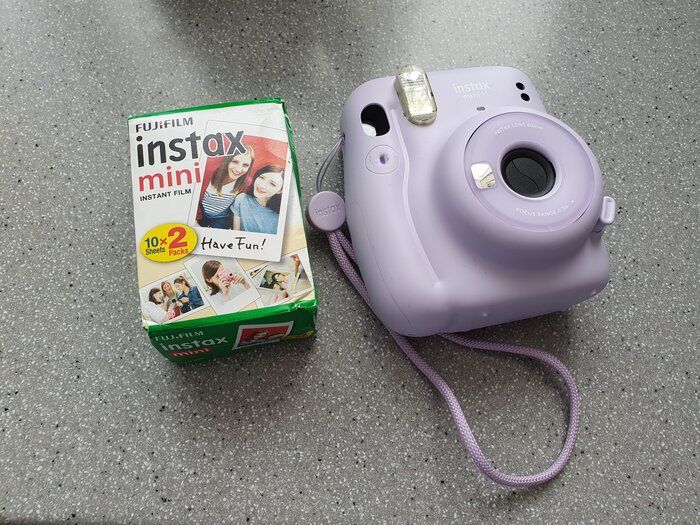 img 1 attached to FUJIFILM INSTAX Mini 11 Instant Film Camera (Ice White) + Accessory Bundle with 4X Fujifilm Instax Mini Twin Film, Carrying Case, Strap & Funky Film Frames review by Barbara Lis EH ᠌
