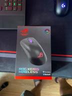 img 2 attached to 💨 ASUS ROG Keris Wireless Gaming Mouse - Lightweight Design with 16,000 DPI Sensor, Replaceable Switch Sockets, Customizable Side Buttons, ROG Omni Mouse Feet, Paracord Cable, and Aura Sync RGB Lighting review by Eh Chit ᠌