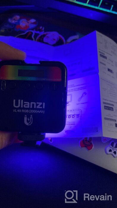 img 1 attached to ULANZI VL49 RGB LED Light: Compact Rechargeable Camera/Camcorder Light with 2500k-9000k Color Range for Youtuber Livestreaming - Magnet Design, Pocket Size 2000mAh, RGB Color review by Ada Socha ᠌