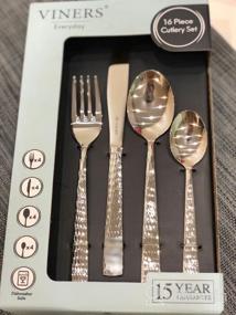 img 4 attached to Viners Cutlery set Everyday Glisten 16 pieces silver