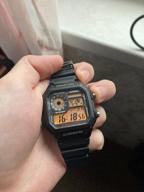 img 1 attached to Casio Men's AE1200WHB-1BV Black Resin Watch with Long-Lasting Ten-Year Battery review by Anastazja Zawada ᠌