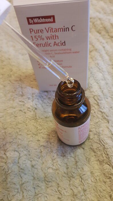 img 1 attached to By Wishtrend Pure Vitamin C 15% with Ferulic Acid Vitamin C and Ferulic Acid for Face, 30 ml review by Agata Getka ᠌