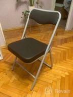 img 1 attached to Folding chair Johnny eco-leather gray frame metallic review by Stanislaw Kimsa ᠌