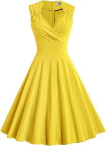 img 4 attached to MUXXN Sweetheart Neckline Sleeveless Vintage Women's Clothing via Dresses