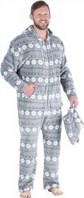 img 2 attached to 👨 Men's Fleece Hooded Footed Onesie Pajamas by SleepytimePJs