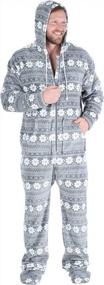 img 4 attached to 👨 Men's Fleece Hooded Footed Onesie Pajamas by SleepytimePJs