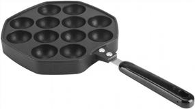 img 4 attached to Jadeshay Octopus Ball Pan - Non-Stick Takoyaki Maker With 12 Stuffed Pancake Slots For DIY Home Kitchen Cooking - Perfect For Making Pancake Balls
