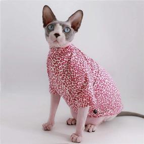 img 2 attached to 🐱 Sphynx Hairless Cats Shirt: Stylish Leopard Print Cat Clothes with Sleeves