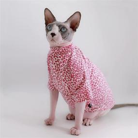 img 1 attached to 🐱 Sphynx Hairless Cats Shirt: Stylish Leopard Print Cat Clothes with Sleeves