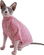 🐱 sphynx hairless cats shirt: stylish leopard print cat clothes with sleeves logo