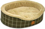 🐾 comfortable akc oval lounger pet bed in medium, green plaid - ideal for your beloved pet logo