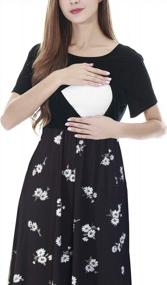 img 2 attached to Breastfeeding Dresses: Smallshow Women'S Short Sleeve Patchwork Nursing Dresses