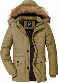 img 4 attached to Fleece-Lined Mens Winter Parka With Hood: Thicken Anorak, Quilted Windbreaker And Puffer Jacket By FARVALUE