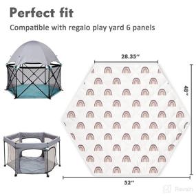 img 3 attached to 🌈 Rainbow Hexagon Playpen Mat - Baby Floor Mat, Perfect Fit for Regalo Play Yard 6 Panel Playpen and Hiccapop PlayPod, Non-Slip Portable Playpen Mattress - Essential Baby Item