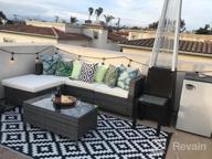 img 1 attached to Green4Ever 5 Piece Patio Furniture Sets, All-Weather Outdoor Couch Patio Furniture Sectional Gray PE Wicker Rattan Outside Sofa Set With Glass Table And Dark Gray Removable Cushions review by Joseph Montes