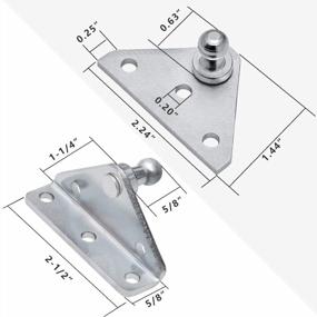 img 2 attached to 10MM Ball Stud Gas Strut Lift Support Shocks Spring Prop Mounting Brackets Silver 4PCS With 16 Screws