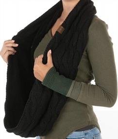 img 4 attached to Womens Winter Cable Knit Infinity Scarf Circle Wrap - Funky Junque Exclusives Warm And Stylish